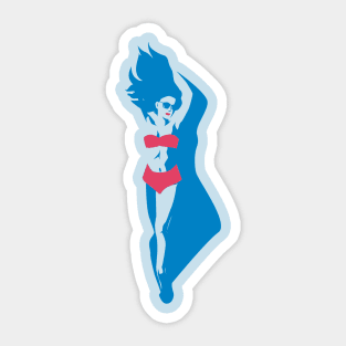 Lady Sunbathing Sticker